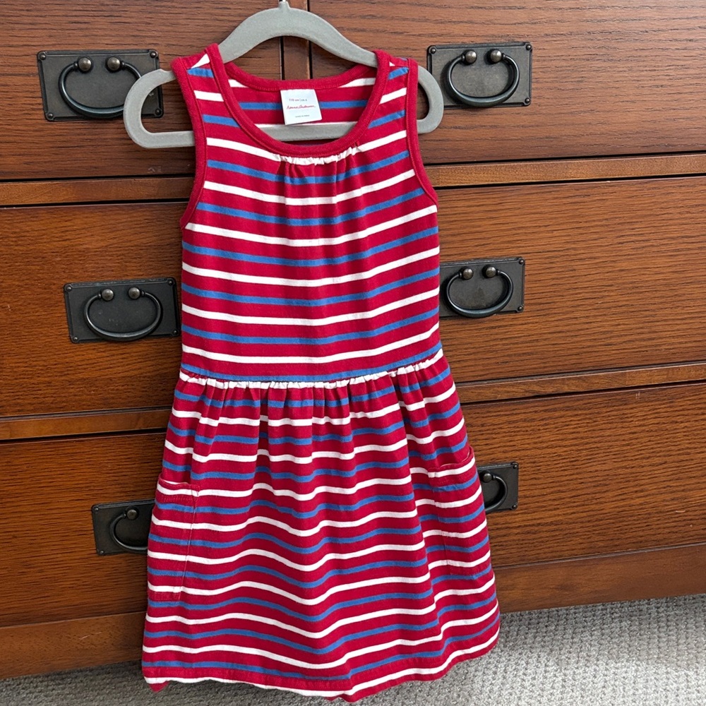 Striped Red, White and Blue Kids Dress by Hanna Andersson- Size 6/7